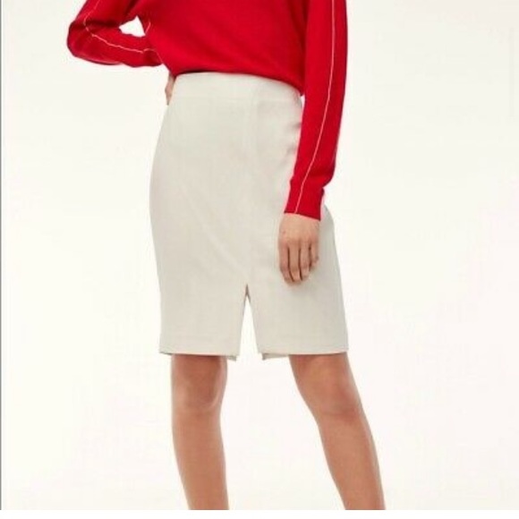 Babaton Dresses & Skirts - Babaton zayan white knee length pencil skirt S 4